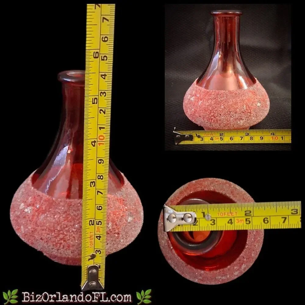 VINTAGE: Pier 1 Imports Sugar Crystal Textured Cranberry Glass Bud Vase